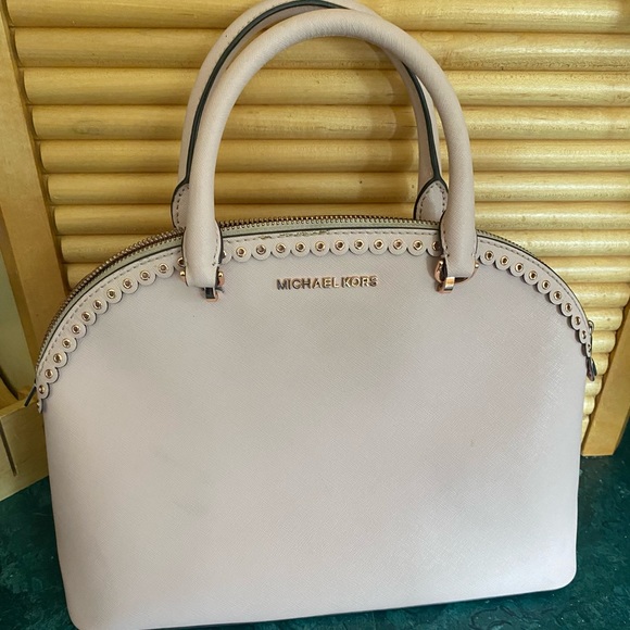 2 Piece Michael Kors Dome Satchel Set w/wallet “Emmy” Rose Gold with Strap - Picture 1 of 16